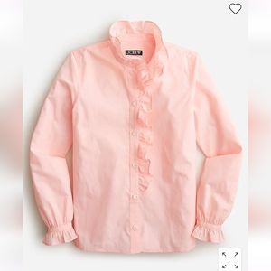 J.Crew Pink Ruffle Button Up / Button Down